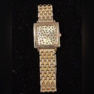 Lane Bryant Gold Leopard Print Women's Watch